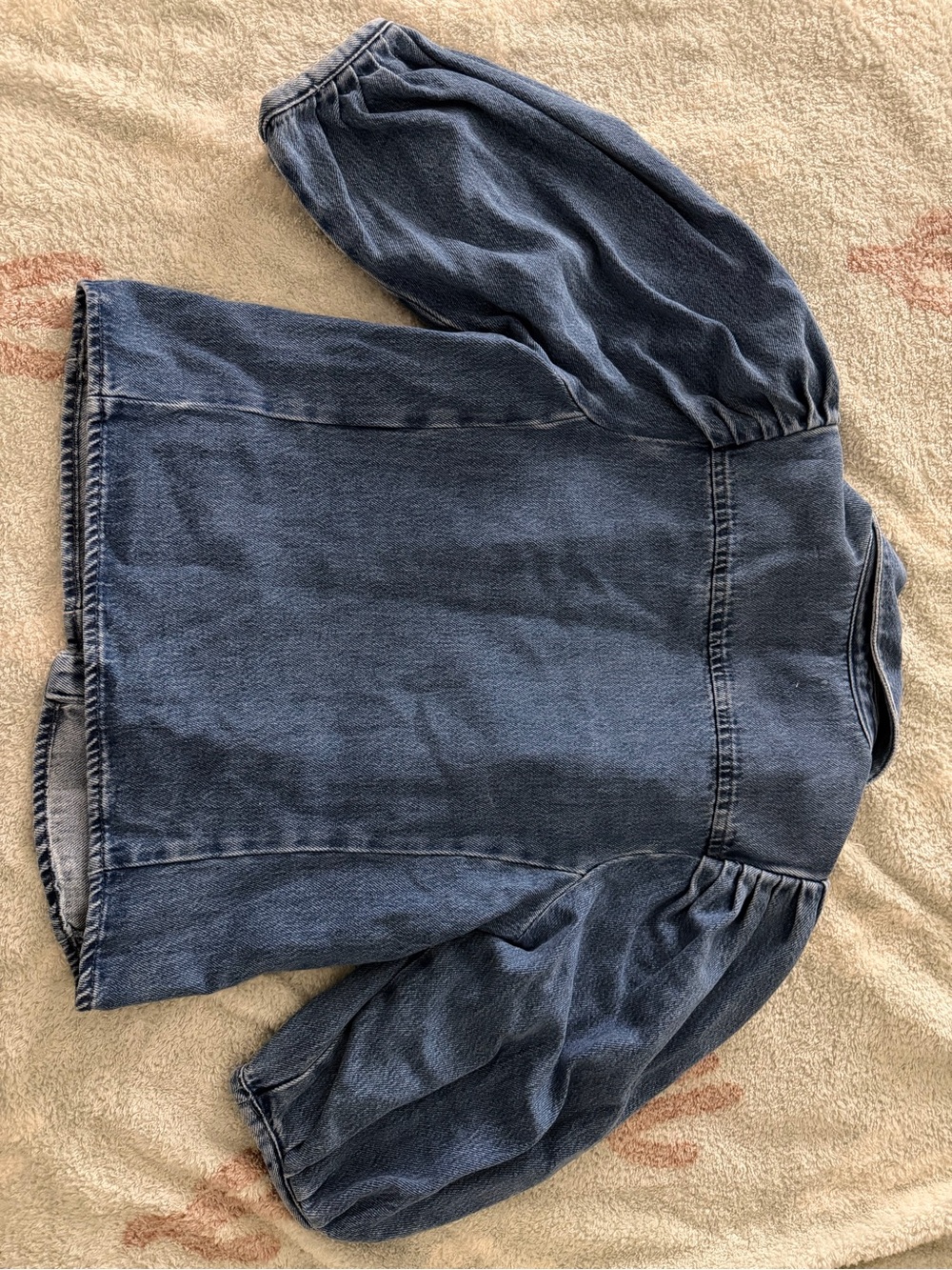 Zara Blue Puff-Sleeve Denim Jacket - Picture 6 of 6